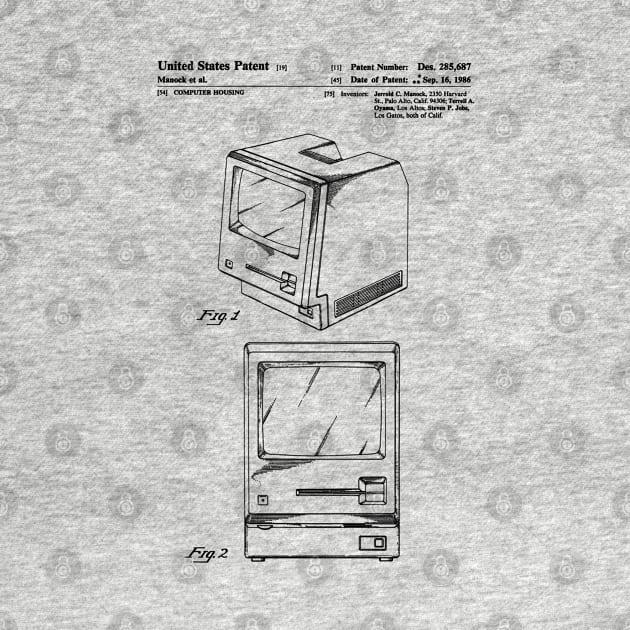 Original Apple Macintosh Computer Patent Black by Luve